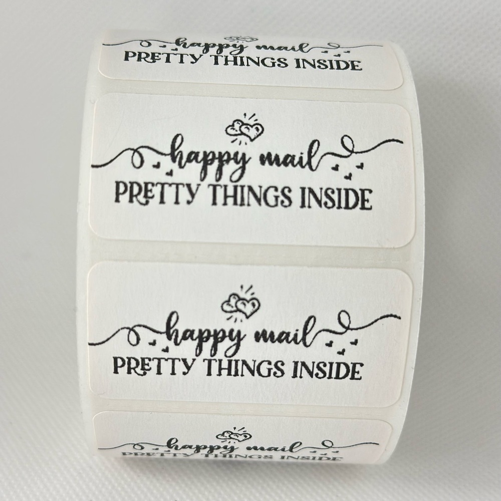 Happy mail sticker | pretty things inside sticker | shipping supplies 2in - Picture 6 of 6